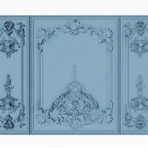 欧式古典护墙板3D模型下载